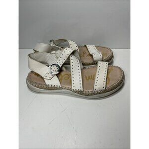 Sam Edelman Leather Buckle Strap Sandals Janette Bright White Size 9.5